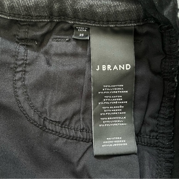 J Brand Washed Black Cropped Skinny Jeans Raw Frayed Ankle Chew Hem Size 25 - Picture 7 of 15